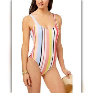 Bar III Womens Rainbow Striped High Leg Low-Back NWT